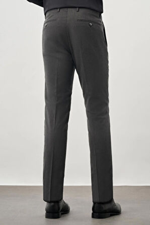 Antrasit Düz Gabardin Esnek Yan Cep Slim Fit Classic Pantolon 1003245209_071