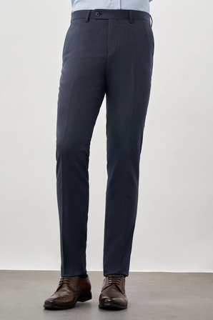 Lacivert Düz Gabardin Esnek Yan Cep Slim Fit Classic Pantolon 1003245209_202