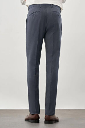 Lacivert Düz Gabardin Esnek Yan Cep Slim Fit Classic Pantolon 1003245209_204