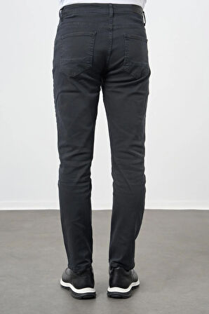 Koyu Antrasit Düz Gabardin Pamuklu 5 Cep Slim Fit Casual Pantolon 1003245318