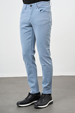 Koyu Turkuaz Düz Gabardin Pamuklu 5 Cep Slim Fit Casual Pantolon 1003245318