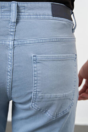 Koyu Turkuaz Düz Gabardin Pamuklu 5 Cep Slim Fit Casual Pantolon 1003245318
