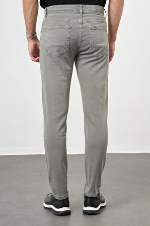 Su Yeşili Düz Gabardin Pamuklu 5 Cep Slim Fit Casual Pantolon 1003245318