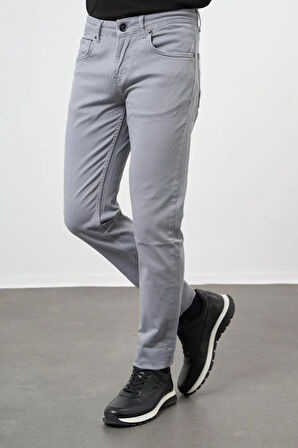 Koyu Mavi Düz Gabardin Pamuklu 5 Cep Slim Fit Casual Pantolon 1003245319