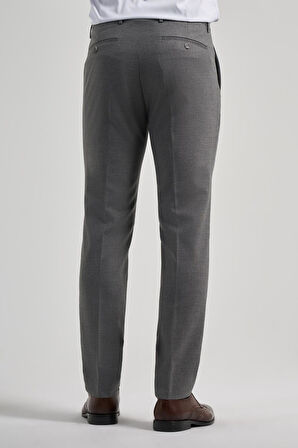 Gri Esnek Yandan Cepli Slim Fit Classic Pantolon 1003245909