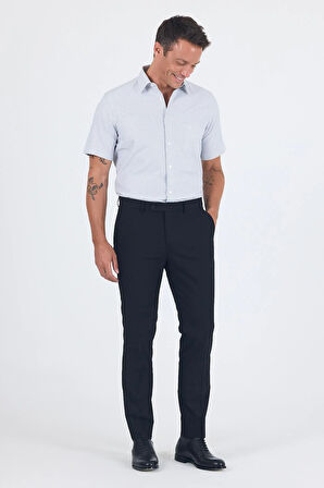 Siyah Esnek Yandan Cepli Slim Fit Classic Pantolon 1003250013