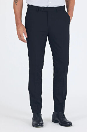 Siyah Esnek Yandan Cepli Slim Fit Classic Pantolon 1003250013