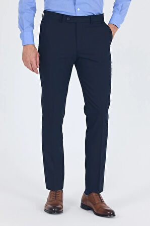 Lacivert Esnek Yandan Cepli Slim Fit Classic Pantolon 1003250013