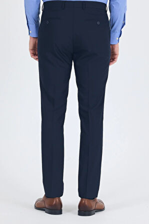 Lacivert Esnek Yandan Cepli Slim Fit Classic Pantolon 1003250013