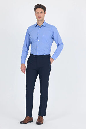 Lacivert Esnek Yandan Cepli Slim Fit Classic Pantolon 1003250013