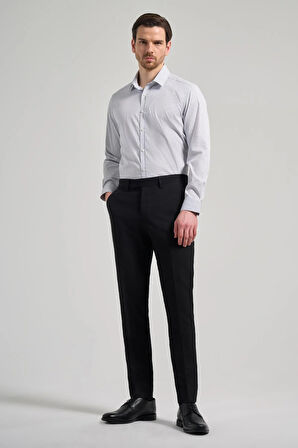 Siyah Esnek Yandan Cepli Slim Fit Classic Pantolon 1003250106