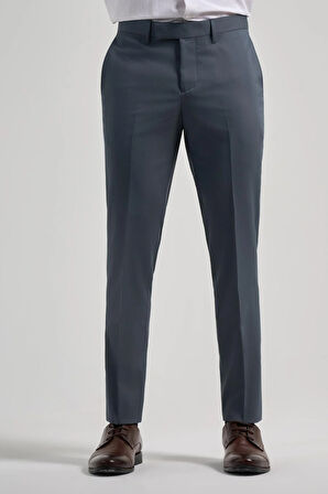 Koyu Antrasit Esnek Yandan Cepli Slim Fit Classic Pantolon 1003250106