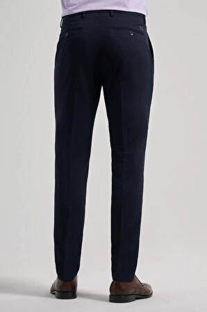 Koyu Lacivert Esnek Yandan Cepli Slim Fit Classic Pantolon 1003250106