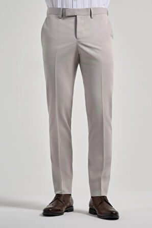 Açık Krem Esnek Yandan Cepli Slim Fit Classic Pantolon 1003250106