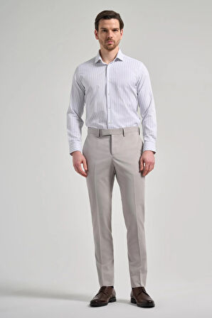 Açık Krem Esnek Yandan Cepli Slim Fit Classic Pantolon 1003250106