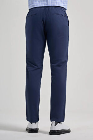 İndigo Mavi Pamuklu Yandan Cepli Casual Comfort Fit Jogger Pantolon 1003250110