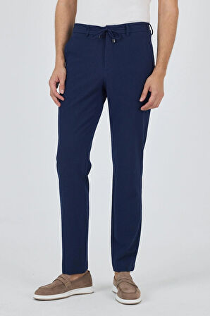 Koyu Lacivert Esnek Yandan Cepli Casual Comfort Fit Jogger Pantolon 1003250117
