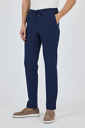 Koyu Lacivert Esnek Yandan Cepli Casual Comfort Fit Jogger Pantolon 1003250117