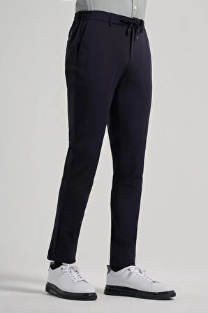 Koyu Lacivert Esnek Yandan Cepli Casual Slim Fit Jogger Pantolon 1003250118