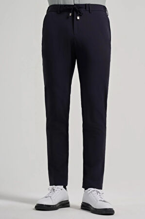 Koyu Lacivert Esnek Yandan Cepli Casual Slim Fit Jogger Pantolon 1003250118