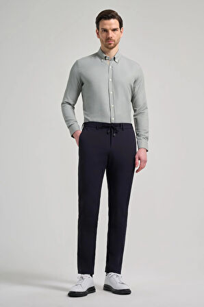 Koyu Lacivert Esnek Yandan Cepli Casual Slim Fit Jogger Pantolon 1003250118