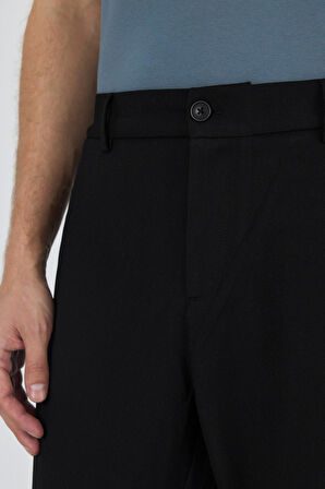 Siyah Esnek Yandan Cepli Casual Standart Fit Jogger Pantolon 1003250119