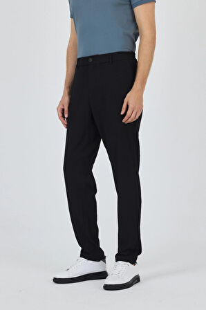 Siyah Esnek Yandan Cepli Casual Standart Fit Jogger Pantolon 1003250119
