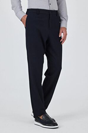 Koyu Lacivert Esnek Yandan Cepli Casual Standart Fit Jogger Pantolon 1003250119