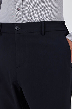 Koyu Lacivert Esnek Yandan Cepli Casual Standart Fit Jogger Pantolon 1003250119
