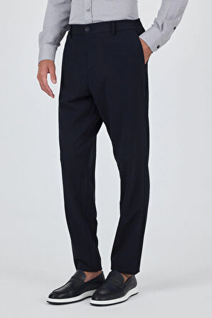 Koyu Lacivert Esnek Yandan Cepli Casual Standart Fit Jogger Pantolon 1003250119