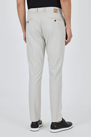 Gri Armürlü Yan Cep Düz Paça Slim Fit Pamuklu Casual Chino Pantolon 1003250120