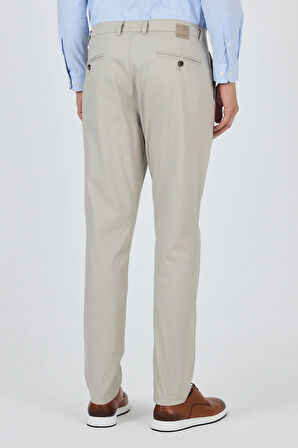 Taş Rengi Gabardin Yan Cep Düz Paça Comfort Fit Pamuklu Casual Chino Pantolon 1003250121