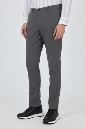 Füme Desenli Armürlü Yan Cep Düz Paça Comfort Fit Pamuklu Casual Chino Pantolon 1003250122