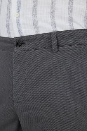 Füme Desenli Armürlü Yan Cep Düz Paça Comfort Fit Pamuklu Casual Chino Pantolon 1003250122