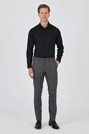 Siyah Filafil Yan Cep Açık Paça Slim Fit Ayarlanabilir Kemer Pantolon 1003250123