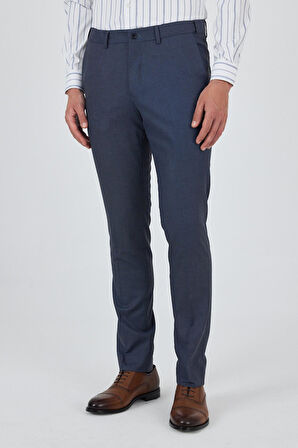 Lacivert Filafil Yan Cep Açık Paça Slim Fit Ayarlanabilir Kemer Pantolon 1003250123