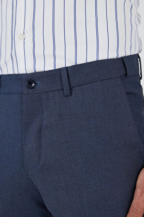 Lacivert Filafil Yan Cep Açık Paça Slim Fit Ayarlanabilir Kemer Pantolon 1003250123