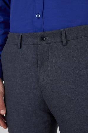 Lacivert Filafil Yan Cep Açık Paça Slim Fit Ayarlanabilir Kemer Pantolon 1003250123