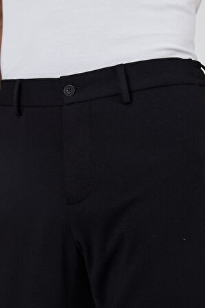 Siyah Esnek Yandan Cepli Casual Slim Fit Jogger Pantolon 1003250156