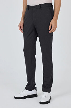 Koyu Antrasit Esnek Yandan Cepli Casual Slim Fit Jogger Pantolon 1003250156