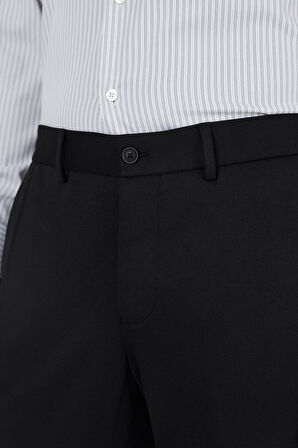 Siyah Esnek Yandan Cepli Casual Slim Fit Jogger Pantolon 1003250157