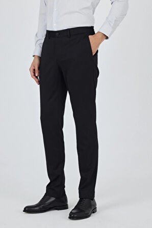 Siyah Esnek Yandan Cepli Casual Slim Fit Jogger Pantolon 1003250157