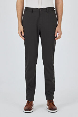 Koyu Antrasit Esnek Yandan Cepli Casual Slim Fit Jogger Pantolon 1003250157