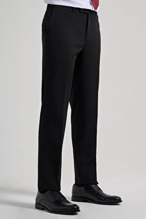 Siyah Esnek Yandan Cepli Comfort Fit Classic Pantolon 1003250159
