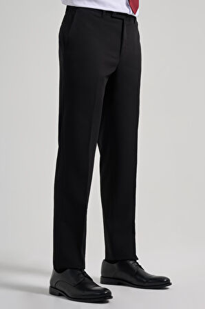 Siyah Esnek Yandan Cepli Comfort Fit Classic Pantolon 1003250159