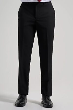 Siyah Esnek Yandan Cepli Comfort Fit Classic Pantolon 1003250159