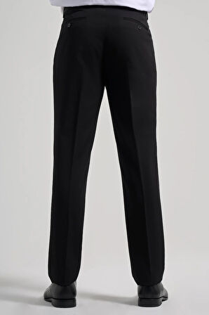 Siyah Esnek Yandan Cepli Comfort Fit Classic Pantolon 1003250159