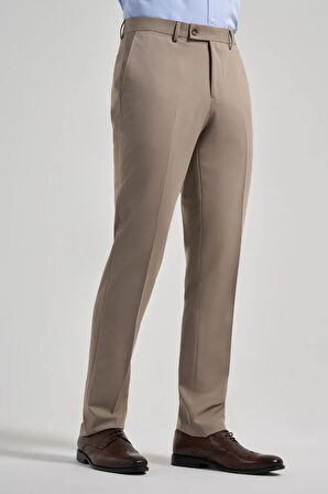 Koyu Vizon Esnek Yandan Cepli Comfort Fit Classic Pantolon 1003250159