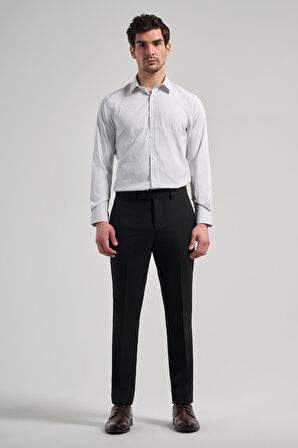 Siyah Esnek Yandan Cepli Slim Fit Classic Pantolon 1003250160