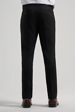 Siyah Esnek Yandan Cepli Slim Fit Classic Pantolon 1003250160